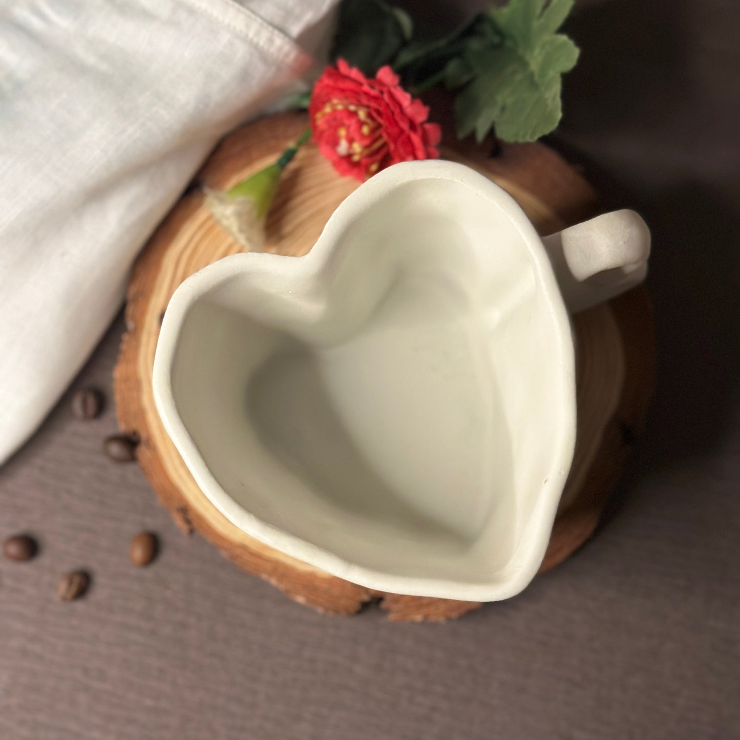 White Heart Mug